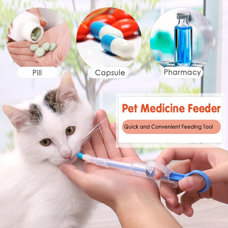 1PCS Pet Medicine Syringe Tablet Pill Gun Piller Push Dispenser Medicine Water Milk Syringe Dog Cat Puppy Feeder Kit