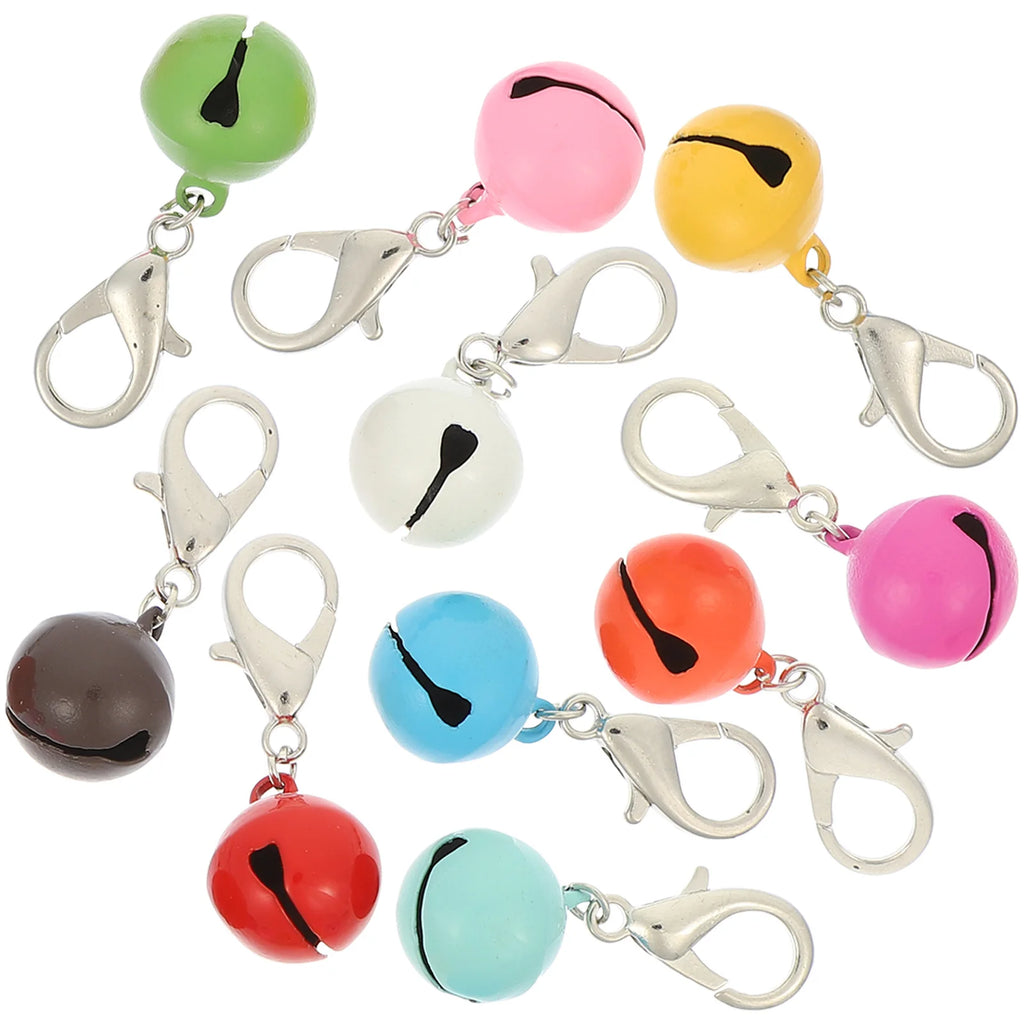 10pcs Cat Dog Collar Bells Decorative Metal Pet Collar Bells For Kitten Puppy Wear-Resistant Holiday Hanging Diy Pet Supply