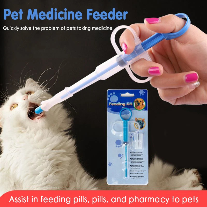 1PCS Pet Medicine Syringe Tablet Pill Gun Piller Push Dispenser Medicine Water Milk Syringe Dog Cat Puppy Feeder Kit