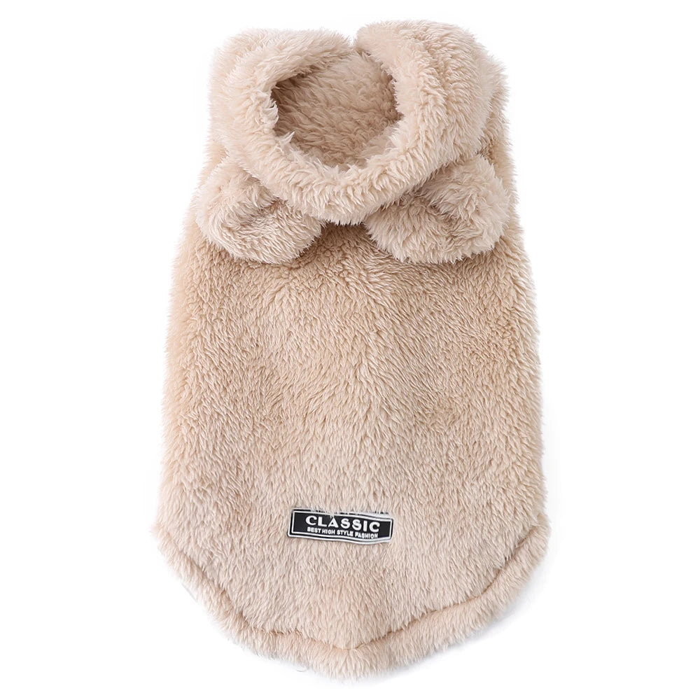 Dog Clothes For Small Medium Dogs Cats Autumn Winter Warm Dog Hooded Clothing Soft Kitten Vest Coat Yorkshire Jacket Pet Outfits