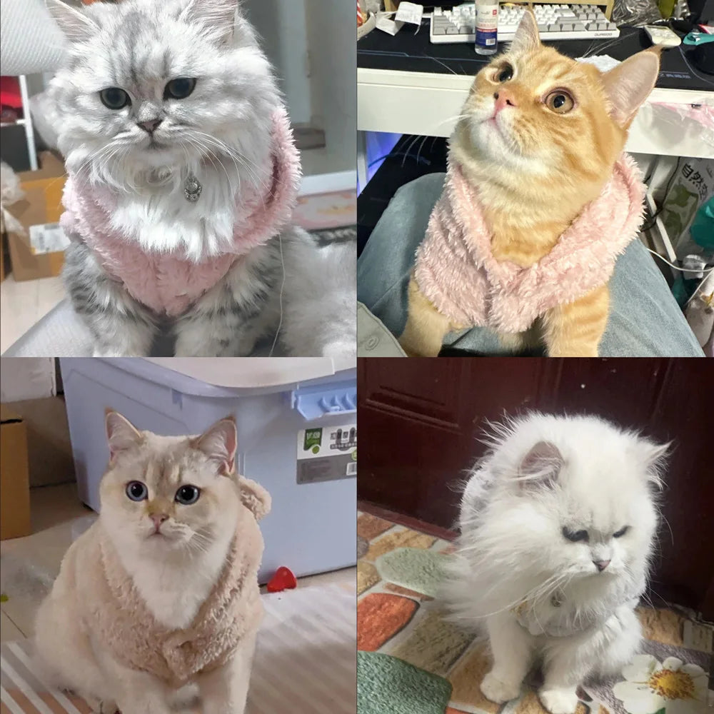 Dog Clothes For Small Medium Dogs Cats Autumn Winter Warm Dog Hooded Clothing Soft Kitten Vest Coat Yorkshire Jacket Pet Outfits