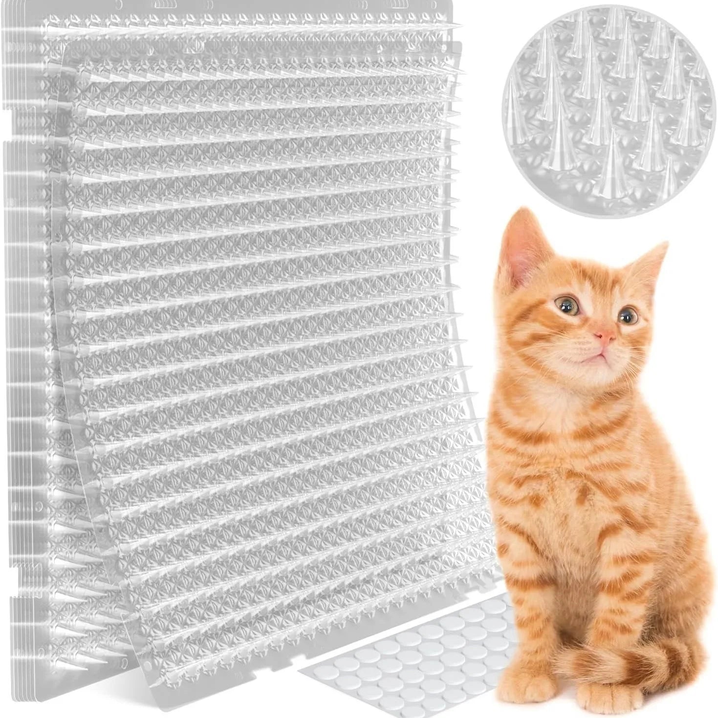 With Prickle Strips Spikes Straps Keep Cat Dog Away Digging Climbing Pet Supply Pad Anti-Cat Dog Mat Protect Plant