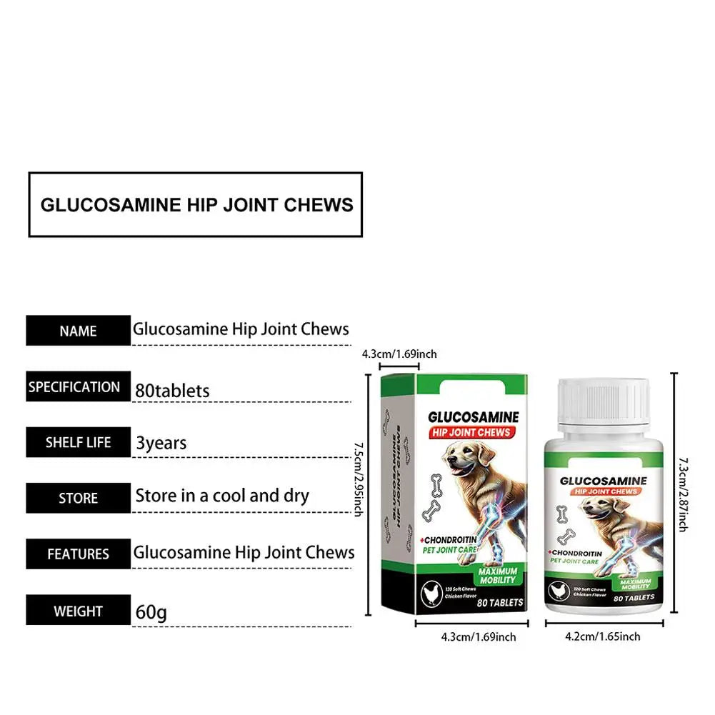 Dog Joint Care Tablets Pet Joint Support Supplement Boost Energy Relieve Pain Protect Cartilage For Senior Dogs Pet Supplies
