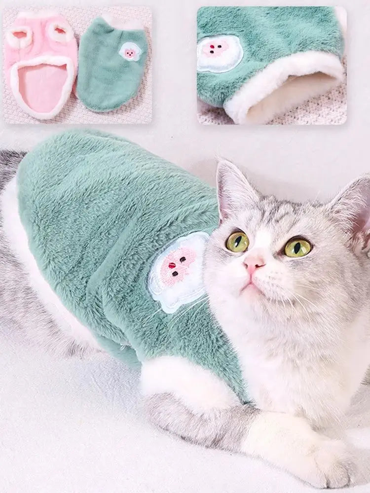 Soft Cat Clothes For Small Medium Dog Cats Pets Warm Kittens Clothes for Winter Kitten Small Kitten Stuff Clothing Vests