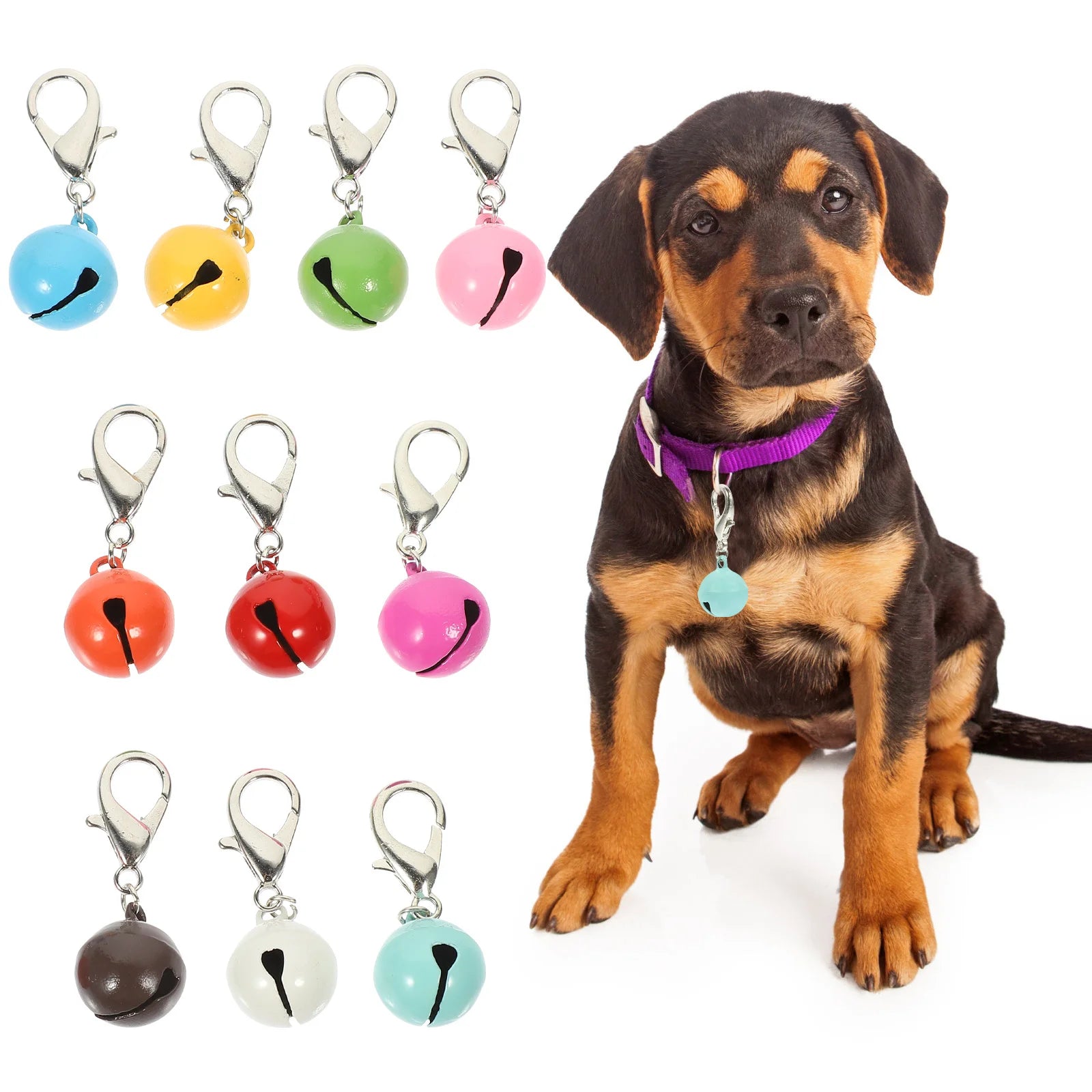 10pcs Cat Dog Collar Bells Decorative Metal Pet Collar Bells For Kitten Puppy Wear-Resistant Holiday Hanging Diy Pet Supply