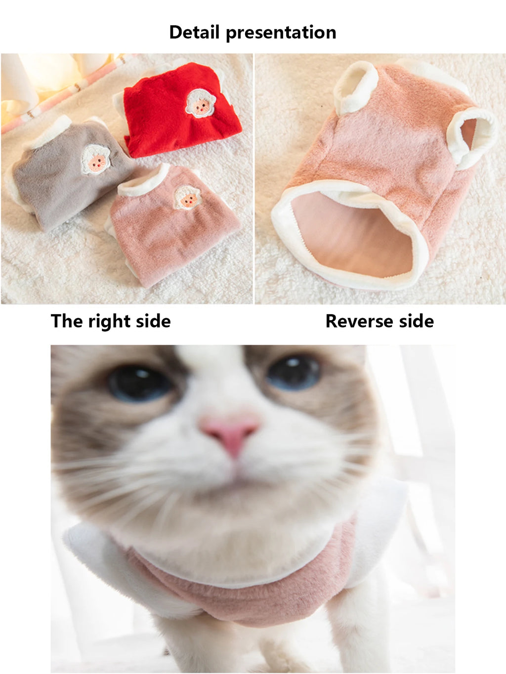 Soft Cat Clothes For Small Medium Dog Cats Pets Warm Kittens Clothes for Winter Kitten Small Kitten Stuff Clothing Vests